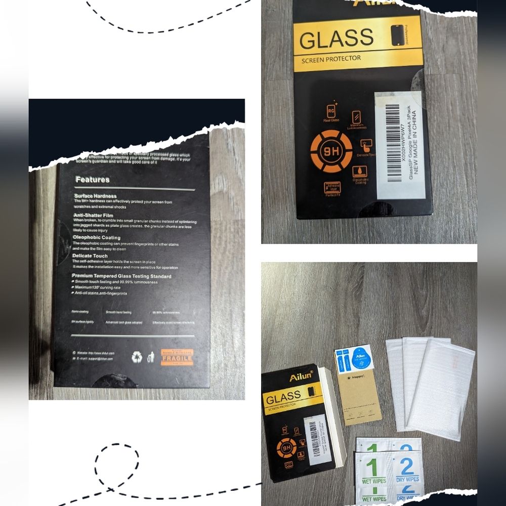 Ailun glass screen protector for Google Pixel 4A 3 pack.